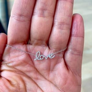 Diamond ‘love’ necklace, white gold